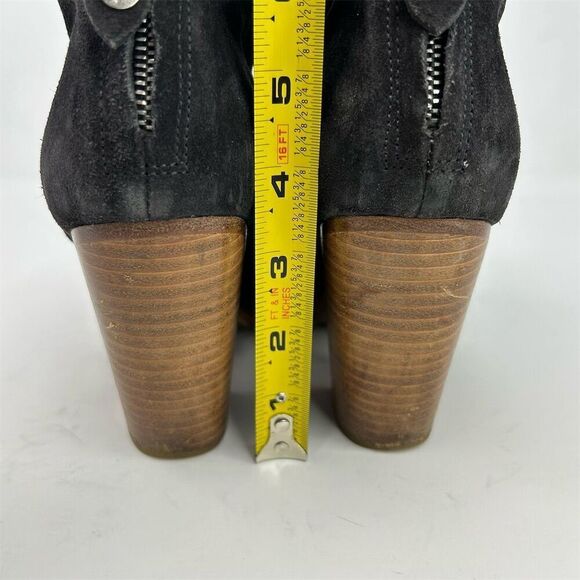 Rag & Bone Newbury Ankle Booties Dark Charcoal Gray Suede Women's Size 38.5 - Picture 10 of 13